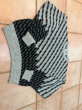 Vtg Expressions Limited Editions Gray Black Long Sleeve Crew Neck Sweater XL